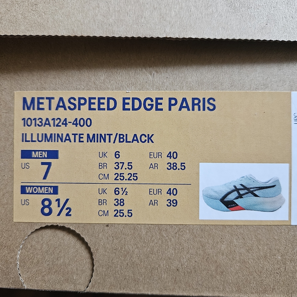 Brand New ASICS METASPEED PARIS W8.5/M7 ...NEVER WORN NEW IN BOX - Picture 2 of 5